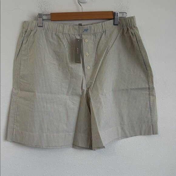J Crew Women's Cotton poplin long boxer short in stripe Multicolor Large - Picture 4 of 6